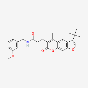 3-(3-tert-butyl-5-methyl-7-oxo-7H-furo[3,2-g]chromen-6-yl)-N-(3-methoxybenzyl)propanamide