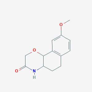 B1139782 9-methoxy-4a,5,6,10b-tetrahydro-4H-benzo[h][1,4]benzoxazin-3-one CAS No. 153153-60-7