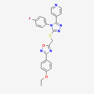 4-[5-({[3-(4-ethoxyphenyl)-1,2,4-oxadiazol-5-yl]methyl}sulfanyl)-4-(4-fluorophenyl)-4H-1,2,4-triazol-3-yl]pyridine