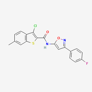 3-chloro-N-[3-(4-fluorophenyl)-1,2-oxazol-5-yl]-6-methyl-1-benzothiophene-2-carboxamide