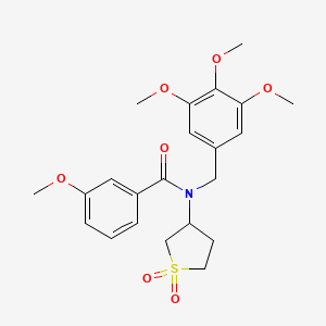 molecular formula C22H27NO7S B11397909 N-(1,1-dioxidotetrahydrothiophen-3-yl)-3-methoxy-N-(3,4,5-trimethoxybenzyl)benzamide 