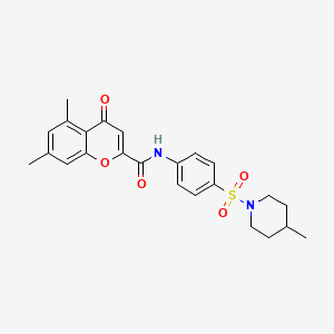 5,7-dimethyl-N-{4-[(4-methylpiperidin-1-yl)sulfonyl]phenyl}-4-oxo-4H-chromene-2-carboxamide