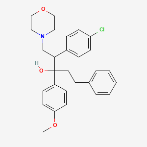 2-(4-Chlorophenyl)-3-(4-methoxyphenyl)-1-(morpholin-4-YL)-5-phenylpentan-3-OL