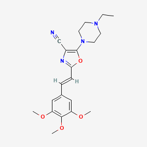 molecular formula C21H26N4O4 B11397949 5-(4-ethylpiperazin-1-yl)-2-[(E)-2-(3,4,5-trimethoxyphenyl)ethenyl]-1,3-oxazole-4-carbonitrile 