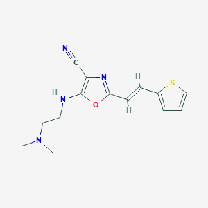 5-{[2-(dimethylamino)ethyl]amino}-2-[(E)-2-(thiophen-2-yl)ethenyl]-1,3-oxazole-4-carbonitrile