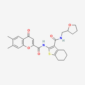 6,7-dimethyl-4-oxo-N-{3-[(tetrahydrofuran-2-ylmethyl)carbamoyl]-4,5,6,7-tetrahydro-1-benzothiophen-2-yl}-4H-chromene-2-carboxamide