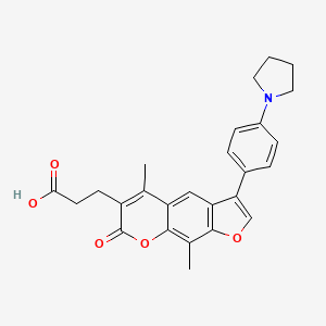 3-{5,9-dimethyl-7-oxo-3-[4-(pyrrolidin-1-yl)phenyl]-7H-furo[3,2-g]chromen-6-yl}propanoic acid