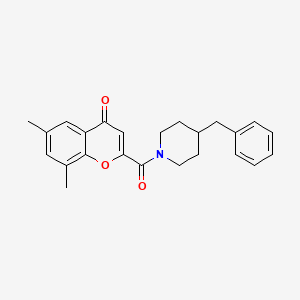 molecular formula C24H25NO3 B11398017 2-[(4-benzylpiperidin-1-yl)carbonyl]-6,8-dimethyl-4H-chromen-4-one 