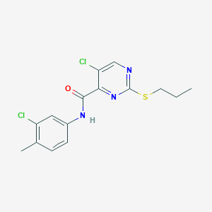 5-chloro-N-(3-chloro-4-methylphenyl)-2-(propylsulfanyl)pyrimidine-4-carboxamide