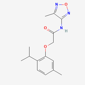 molecular formula C15H19N3O3 B11398026 N-(4-methyl-1,2,5-oxadiazol-3-yl)-2-[5-methyl-2-(propan-2-yl)phenoxy]acetamide 