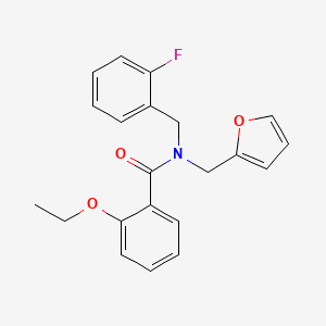 molecular formula C21H20FNO3 B11398028 2-ethoxy-N-(2-fluorobenzyl)-N-(furan-2-ylmethyl)benzamide 