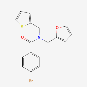 4-bromo-N-(furan-2-ylmethyl)-N-(thiophen-2-ylmethyl)benzamide