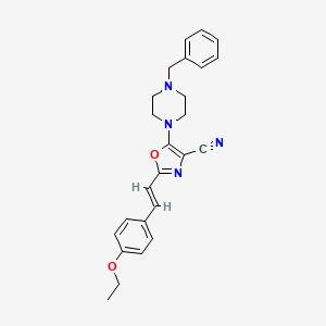 molecular formula C25H26N4O2 B11398087 5-(4-benzylpiperazin-1-yl)-2-[(E)-2-(4-ethoxyphenyl)ethenyl]-1,3-oxazole-4-carbonitrile 