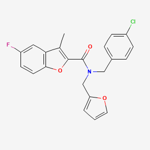 N-(4-chlorobenzyl)-5-fluoro-N-(furan-2-ylmethyl)-3-methyl-1-benzofuran-2-carboxamide