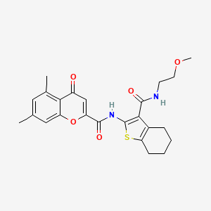 N-{3-[(2-methoxyethyl)carbamoyl]-4,5,6,7-tetrahydro-1-benzothiophen-2-yl}-5,7-dimethyl-4-oxo-4H-chromene-2-carboxamide