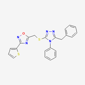 5-{[(5-benzyl-4-phenyl-4H-1,2,4-triazol-3-yl)sulfanyl]methyl}-3-(thiophen-2-yl)-1,2,4-oxadiazole