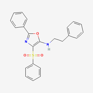 molecular formula C23H20N2O3S B11398135 4-(benzenesulfonyl)-2-phenyl-N-(2-phenylethyl)-1,3-oxazol-5-amine 