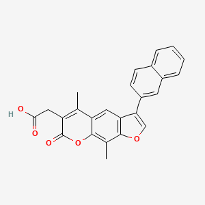 molecular formula C25H18O5 B11398140 [5,9-dimethyl-3-(naphthalen-2-yl)-7-oxo-7H-furo[3,2-g]chromen-6-yl]acetic acid 