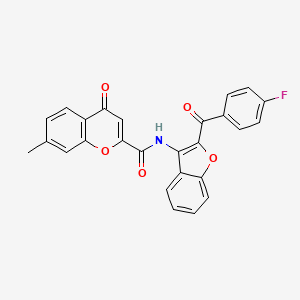 N-[2-(4-fluorobenzoyl)-1-benzofuran-3-yl]-7-methyl-4-oxo-4H-chromene-2-carboxamide