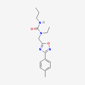 molecular formula C16H22N4O2 B11398180 1-Ethyl-1-{[3-(4-methylphenyl)-1,2,4-oxadiazol-5-yl]methyl}-3-propylurea 