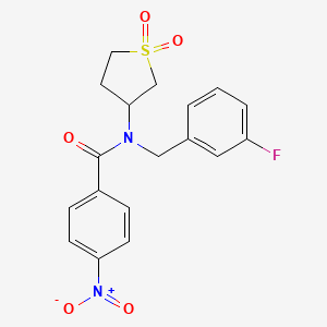 molecular formula C18H17FN2O5S B11398193 N-(1,1-dioxidotetrahydrothiophen-3-yl)-N-(3-fluorobenzyl)-4-nitrobenzamide 