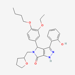 molecular formula C28H33N3O5 B11398198 4-(4-butoxy-3-ethoxyphenyl)-3-(2-hydroxyphenyl)-5-(tetrahydrofuran-2-ylmethyl)-4,5-dihydropyrrolo[3,4-c]pyrazol-6(1H)-one 