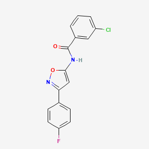 3-chloro-N-[3-(4-fluorophenyl)-1,2-oxazol-5-yl]benzamide