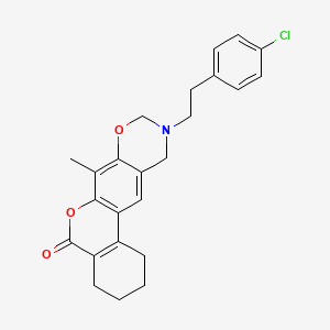 molecular formula C24H24ClNO3 B11398225 3-[2-(4-Chlorophenyl)ethyl]-12-methyl-2,3,4,6,7,8,9,10-octahydro-1,11-dioxa-3-azatetraphen-10-one 