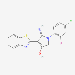 molecular formula C17H11ClFN3OS B11398227 5-amino-4-(1,3-benzothiazol-2-yl)-1-(4-chloro-2-fluorophenyl)-1,2-dihydro-3H-pyrrol-3-one 