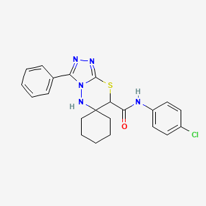 N-(4-chlorophenyl)-3'-phenylspiro[cyclohexane-1,6'-[1,2,4]triazolo[3,4-b][1,3,4]thiadiazine]-7'-carboxamide