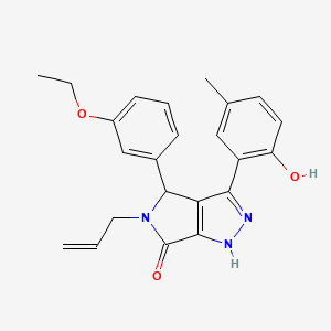 molecular formula C23H23N3O3 B11398260 4-(3-ethoxyphenyl)-3-(2-hydroxy-5-methylphenyl)-5-(prop-2-en-1-yl)-4,5-dihydropyrrolo[3,4-c]pyrazol-6(1H)-one 