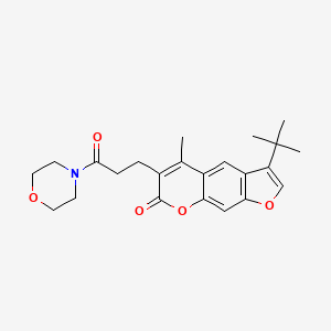 molecular formula C23H27NO5 B11398280 3-tert-butyl-5-methyl-6-[3-(morpholin-4-yl)-3-oxopropyl]-7H-furo[3,2-g]chromen-7-one 