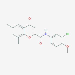 molecular formula C19H16ClNO4 B11398303 N-(3-chloro-4-methoxyphenyl)-6,8-dimethyl-4-oxo-4H-chromene-2-carboxamide 