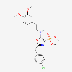 Dimethyl [2-(4-chlorobenzyl)-5-{[2-(3,4-dimethoxyphenyl)ethyl]amino}-1,3-oxazol-4-yl]phosphonate