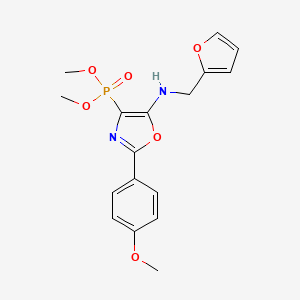 molecular formula C17H19N2O6P B11398320 Dimethyl (5-{[(furan-2-YL)methyl]amino}-2-(4-methoxyphenyl)-1,3-oxazol-4-YL)phosphonate 