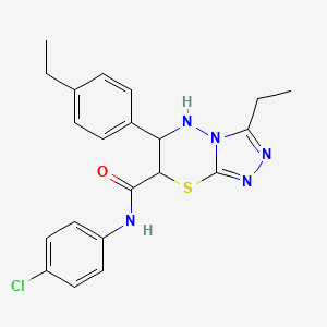 molecular formula C21H22ClN5OS B11398345 N-(4-chlorophenyl)-3-ethyl-6-(4-ethylphenyl)-6,7-dihydro-5H-[1,2,4]triazolo[3,4-b][1,3,4]thiadiazine-7-carboxamide 