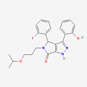 molecular formula C23H24FN3O3 B11398346 4-(2-fluorophenyl)-3-(2-hydroxyphenyl)-5-[3-(propan-2-yloxy)propyl]-4,5-dihydropyrrolo[3,4-c]pyrazol-6(1H)-one 