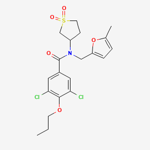 3,5-dichloro-N-(1,1-dioxidotetrahydrothiophen-3-yl)-N-[(5-methylfuran-2-yl)methyl]-4-propoxybenzamide