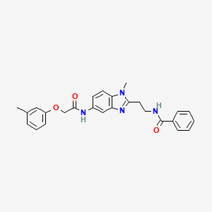 N-[2-(1-methyl-5-{[(3-methylphenoxy)acetyl]amino}-1H-benzimidazol-2-yl)ethyl]benzamide