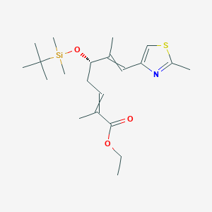 molecular formula C₂₁H₃₅NO₃SSi B1139839 乙基 (2Z,5S,6E)-5-{[叔丁基(二甲基)甲硅烷基]氧基}-2,6-二甲基-7-(2-甲基-1,3-噻唑-4-基)庚-2,6-二烯酸酯 CAS No. 218614-04-1