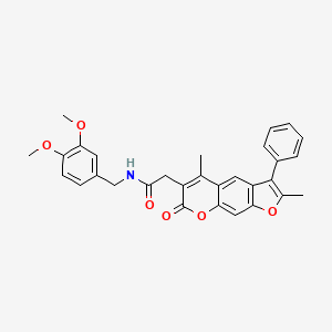 N-(3,4-dimethoxybenzyl)-2-(2,5-dimethyl-7-oxo-3-phenyl-7H-furo[3,2-g]chromen-6-yl)acetamide