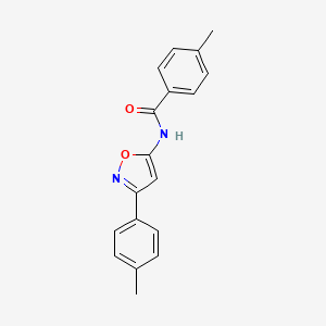 4-methyl-N-[3-(4-methylphenyl)-1,2-oxazol-5-yl]benzamide