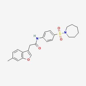 N-[4-(azepan-1-ylsulfonyl)phenyl]-2-(6-methyl-1-benzofuran-3-yl)acetamide