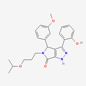 molecular formula C24H27N3O4 B11398431 3-(2-hydroxyphenyl)-4-(3-methoxyphenyl)-5-[3-(propan-2-yloxy)propyl]-4,5-dihydropyrrolo[3,4-c]pyrazol-6(2H)-one 