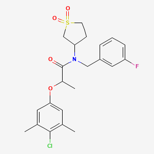 2-(4-chloro-3,5-dimethylphenoxy)-N-(1,1-dioxidotetrahydrothiophen-3-yl)-N-(3-fluorobenzyl)propanamide