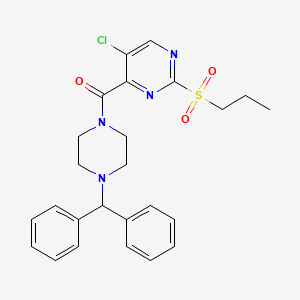 [5-Chloro-2-(propylsulfonyl)pyrimidin-4-yl][4-(diphenylmethyl)piperazin-1-yl]methanone