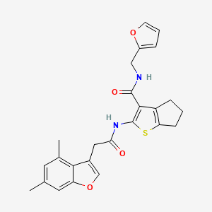 2-{[(4,6-dimethyl-1-benzofuran-3-yl)acetyl]amino}-N-(furan-2-ylmethyl)-5,6-dihydro-4H-cyclopenta[b]thiophene-3-carboxamide