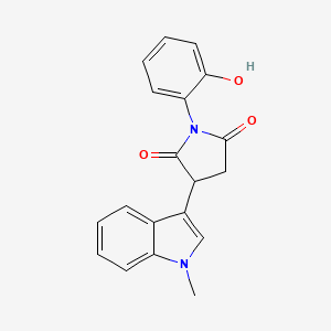 molecular formula C19H16N2O3 B11398476 1-(2-hydroxyphenyl)-3-(1-methyl-1H-indol-3-yl)pyrrolidine-2,5-dione 