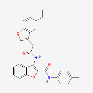 molecular formula C28H24N2O4 B11398481 3-{[(5-ethyl-1-benzofuran-3-yl)acetyl]amino}-N-(4-methylphenyl)-1-benzofuran-2-carboxamide 