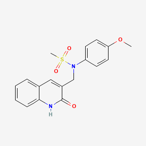 molecular formula C18H18N2O4S B11398500 N-(2-Hydroxy-quinolin-3-ylmethyl)-N-(4-methoxy-phenyl)-methanesulfonamide 